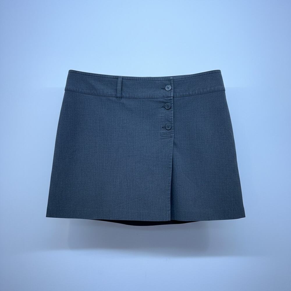 Vintage Y2K 2000s Old Navy Gray Pleated Mini Skirt Plus Size 16 Preppy